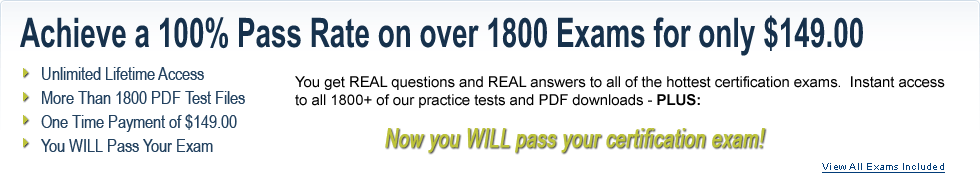 Pass Over 1800+ Certification Exams Guaranteed for Only $149.00